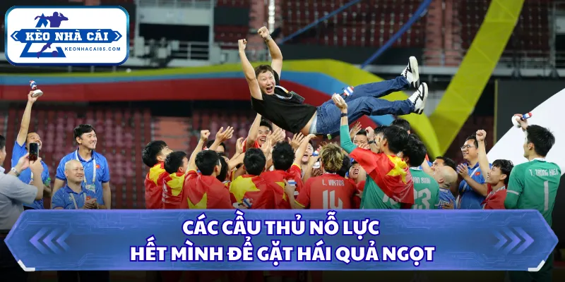 Các cầu thủ nỗ lực hết mình để gặt hái quả ngọt
